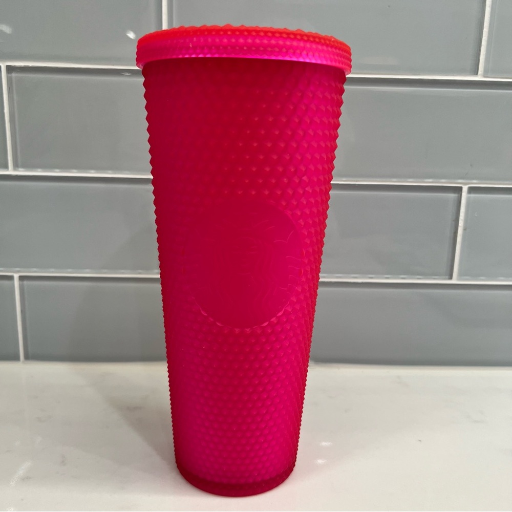Starbucks 2021 Matte Pink Venti Studded 24oz Cold Cup Tumbler No Straw